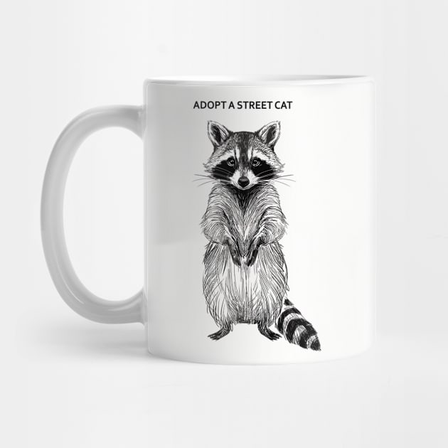 Adopt a Street Cat Funny Raccoon Animal Lover Meme by Anticorporati